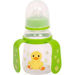 Lorelli Πλαστικό Μπιμπερό με Θηλή Σιλικόνης 0m+ Green Chicken 125ml 1020065-3