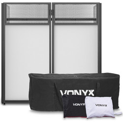VONYX DB4 Pro (DJ Booth) Αναδιπλούμενη Βάση DJ Mε Λευκό & Μαύρο Παραβάν Και Τσάντα Μεταφοράς