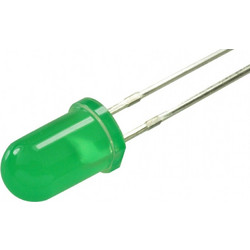LED Diffused 5mm Πράσινο T-1 3/4