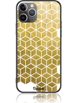 Gold Cubes Θήκη Κινητού Σχέδιο 50038 - iPhone, iPhone 11 Pro, Tempered Glass Case