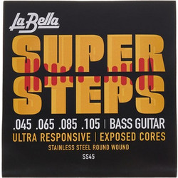 La Bella SS45 Super Steps Standard Σετ 4 Χορδές Ηλεκτρικού Μπάσου Stainless Steel 45-105"