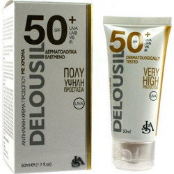 Delousil Silky Skin Αντηλιακή Κρέμα Προσώπου με Χρώμα SPF50+ 50ml