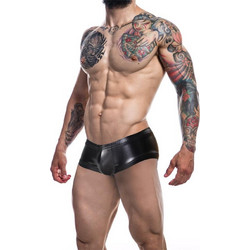 C4M Booty Shorts Leatherette Black- 3760294776308