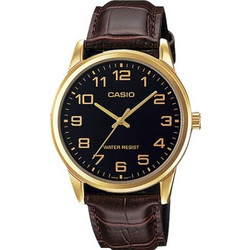 Casio Vintage Ανδρικό Ρολόι με Καφέ Δερμάτινο Λουράκι MTP-V001GL-1B