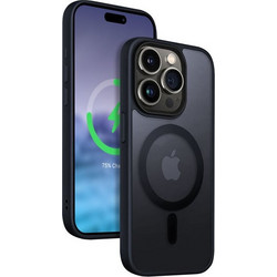 Crong Hybrid Frost Mag Cover - Case For Iphone 15 Pro Magsafe (Navy Blue) - (CRG-HFM-IP1561P-BLUE)