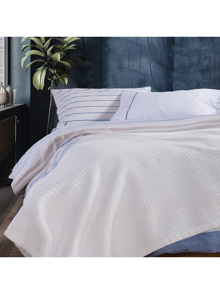 Κουβέρτα Πικέ Nau Navy White Nautica Υπέρδιπλo 230x240cm 100% Βαμβάκι