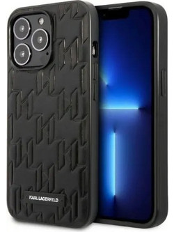 Karl Lagerfeld Monogram Plaque Back Cover Black (iPhone 13 Pro Max)