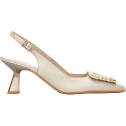 Hispanitas Γόβες Slingback Δερμάτινες με Λεπτό Ψηλό Τακούνι Μπεζ HV253910