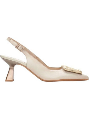 Hispanitas Γόβες Slingback Δερμάτινες με Λεπτό Ψηλό Τακούνι Μπεζ HV253910