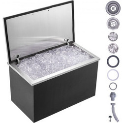 VEVOR 24"x20"x15" Εντοιχιζόμενο Ψυγείο Πάγου Ανοξείδωτο με Κάλυμμα QRSCBCFG20LXN50MQV0