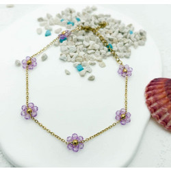 Βραχιόλι Ποδιού Gold Purple Blossom ΚΩΔ: AK146
