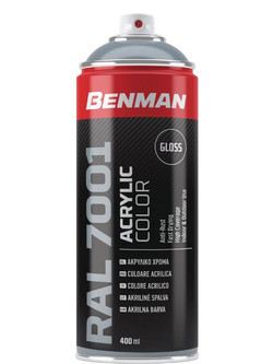 Benman Acrylic Color Spray Σπρέι Βαφής Γκρι-Ασημί Gloss 400ml