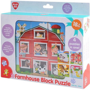 Παιδικό Puzzle Playgo Κύβοι Φάρμα 9 Κομμάτια