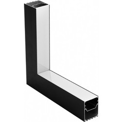 GLOBOSTAR ALP-CORNER-IN90 BRIGHTRAIL 61781 Επιφανειακό / Κρεμαστό Προφίλ Αλουμινίου Γωνία με Λευκό Γαλακτερό Πατητό Κάλυμμα για Ταινίες LED IP20 - Μαύρο Ματ - Μ30 x Π5 x Υ7.5cm