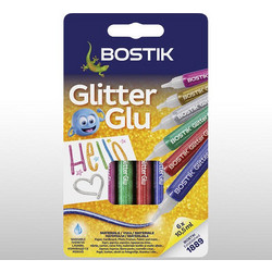 Bostik Κόλλα Glitter πολύχρωμη 6x10,5 ml HOBBY ιδανική για χειροτεχνίες 31058462