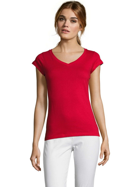 Γυναικείο V neck T-Shirt Βαμβακερό - MT02W Moon Women