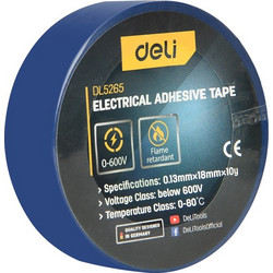 DELI μονωτική ταινία υψηλής αντοχής DL5265, 18mm x 9.15m, μπλε