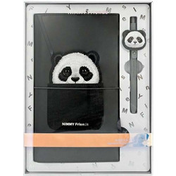 Nimmy Big Eyed Pet 2.0 Panda 2-in-1 Notebook + Pen Set - Black