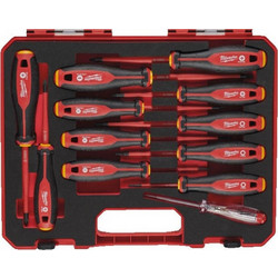 Milwaukee - Tri-Lobe Κατσαβίδια Slim VDE 1000V Μόνωση Σετ 12 Τεμαχίων (4932479095)