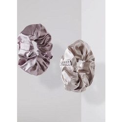 Mεγαλα μεταξωτά scrunchies σε λιλά και γκρι