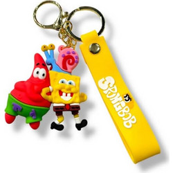 3D Μπρελόκ Σιλικόνης Spongebob - Bob, Patrick and Gary 8 εκ
