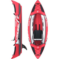 Kayak Namaka Single Seat Φουσκωτό Kayak 1 Ατόμου Άσπρο Κόκκινο