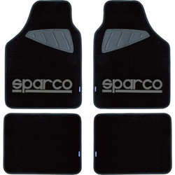 Μοκέτα Μαύρη με Γκρι logo 4τμχ Sparco
