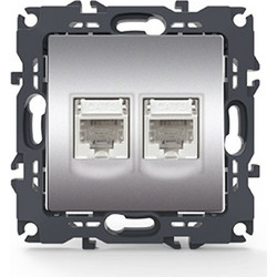 Πρίζα Τηλεφώνου Διπλή RJ11 CAT3 Prime Series Ματ Αλουμίνιο IP20 1000113103 ACA