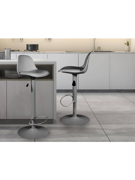 Σκαμπό μπαρ Isak Home Deco Factory με ρυθμιζόμενο ύψος και διαστάσεις 41.5x38x83cm/104cm Grey - HOME DECO FACTORY
