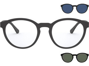 Emporio Armani EA4152 58011W Σκελετός Γυαλιών Οράσεως με Clip-On Κοκάλινος Μαύρος Πράσινος