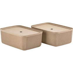 Κουτιά Αποθήκευσης Pulp 31776 (Σετ 2τμχ) 48x32x15cm Natural Brown Zone Denmark Χαρτί