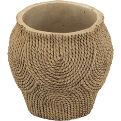 Artekko Cement Κασπώ Καλάθι Ψάθινο Καφέ 20.5x20.5x20cm