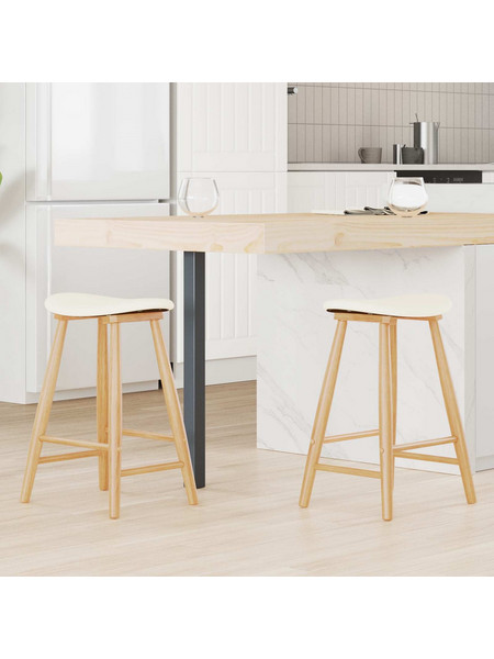 Καρέκλες φαγητού 2 τμχ. Στερεό Ξύλο Ραβέντι Φυσικό 42020458