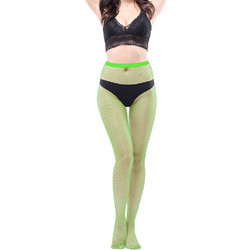 Women Sexy Mesh High Waist Fishnet- Pantyhose Neon Green