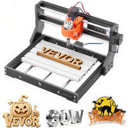 VEVOR Μηχανή CNC Router 3018, 60W, 3 Άξονες, Εγγραφής και Κοπής Ξύλου, Περιοχή Εργασίας 300x180x40mm, Offline Controller, Κατασκευή Αλουμινίου SKDKJ3018CM4CJ958001V2