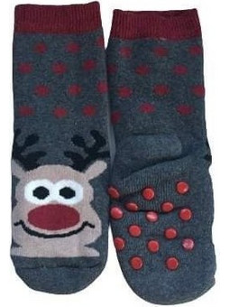 Παιδικές Χριστουγενιατικες κάλτσες Kids Christmas Socks N6 Γκρι