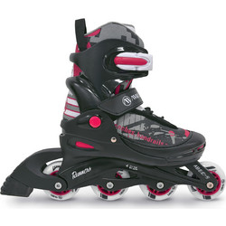Amila Inline Αυξομειούμενα Rollers Παιδικά Μαύρα Κόκκινα 48911
