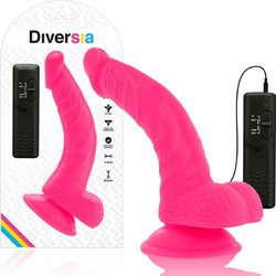 Diversia Flexible Vibrating Ρεαλιστικός Δονητής για Ζευγάρια με Τηλεχειριστήριο 21.5cm Ροζ