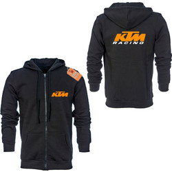 KTM Ανδρική Ζακέτα Φούτερ με Κουκούλα και Φερμουάρ Μαύρη 214-908-9029