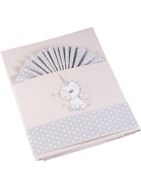 Kipper Flamingo Pony Σετ Βρεφικά Σεντόνια Κούνιας Βαμβακερά 70x140 Grey