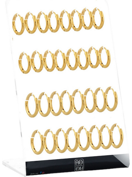 Σκουλαρίκι Κρίκος αυτιού Stainless Steel χρυσός 2.5*12/14mm