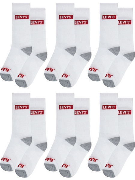 Levis Κάλτσες Box Tab High Cut 6Pk BL0269-001 Λευκό Unisex