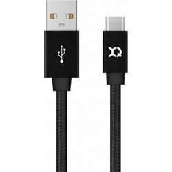 Xqisit Cotton Καλώδιο USB-C to USB-C 3.0 1.8m Μαύρο 27749