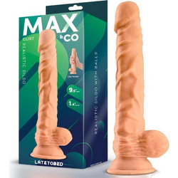 LateToBed Max & Co Clint 9.5" Ρεαλιστικό Dildo με Βεντούζα & Όρχεις 24cm Flesh