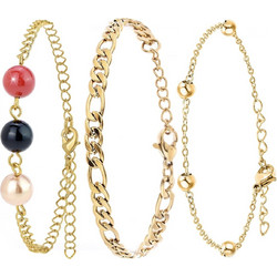 So Charm Σετ Βραχιόλια με Κρύσταλλα Swarovski Χρυσό BS2945+B2371D+B2384D 3τμχ