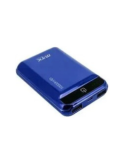 MTK K3632 Power Bank 10000mAh με 2 Θύρες USB-A Blue