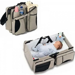 Baby Kindom 2 in 1 Τσάντα Κρεβατάκι Ώμου Μπεζ