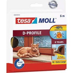 Μονωτικό Πόρτας & Παραθύρων Tesa TesaMoll Classic Καφέ ταινία προστασίας σε σχήμα D 9mm x 6m