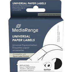 Ετικέτες Γενικής Χρήσης Mediarange (Dymo(R) 11352/S0722520) 25x54mm, Laminated and Permanent Adhesive, 500 pcs, Black on White (MRDY11352)