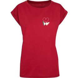 Ladies Kicks Love Extended Shoulder Tee burgundy